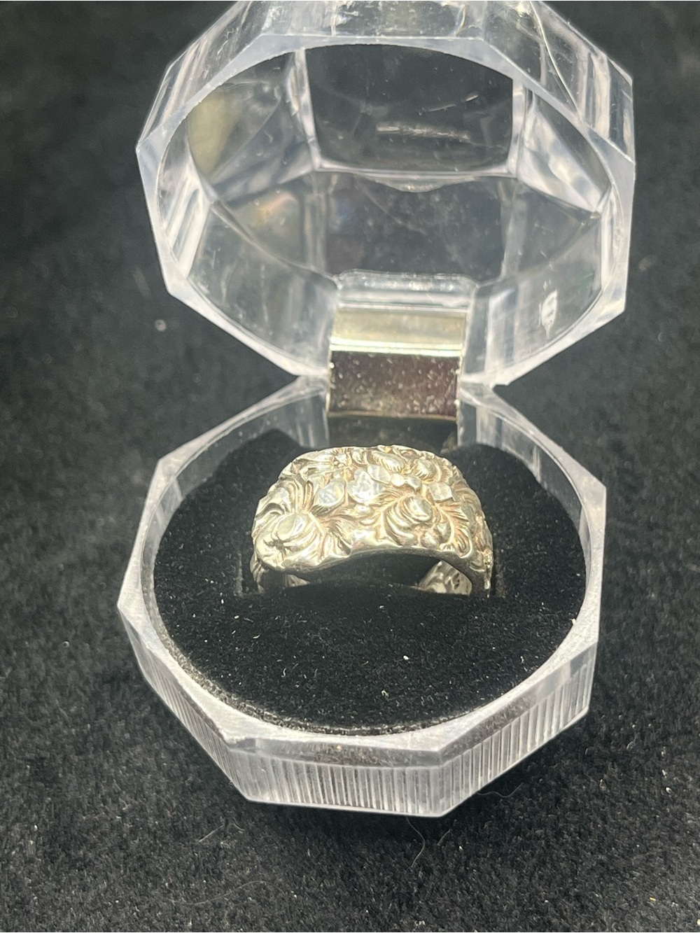 Vintage Steiff Sterling Spoon Ring Floral Design Size 3.75